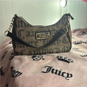 Juicy Couture Black and Brown Shoulder Bag
